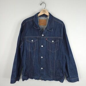 Levis Denim Trucker Jacket Mens XL Blue Button Front Jean Coat Casual 72334